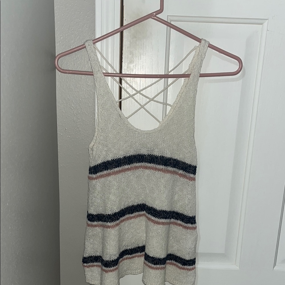 Striped knit tank top